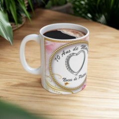 Mug 70 ans de Mariage Noces de Platine - idée cadeau - tasse anniversaire de Mariage