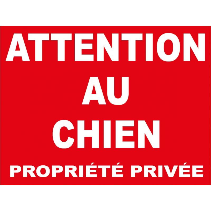 Plaque en aluminium fine Propriété Privée attention au chien