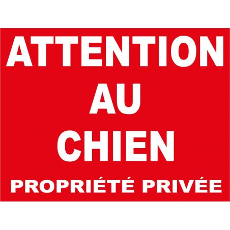 Plaque en aluminium fine Propriété Privée attention au chien