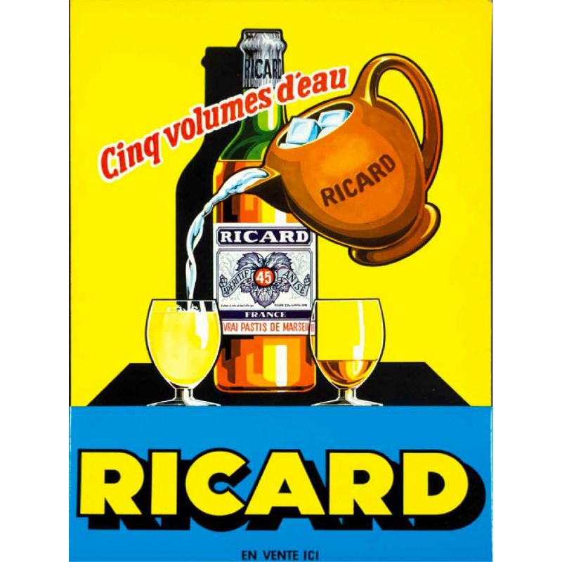 Plaque déco Pastis Ricard en aluminium vintage rétro 20x30cm