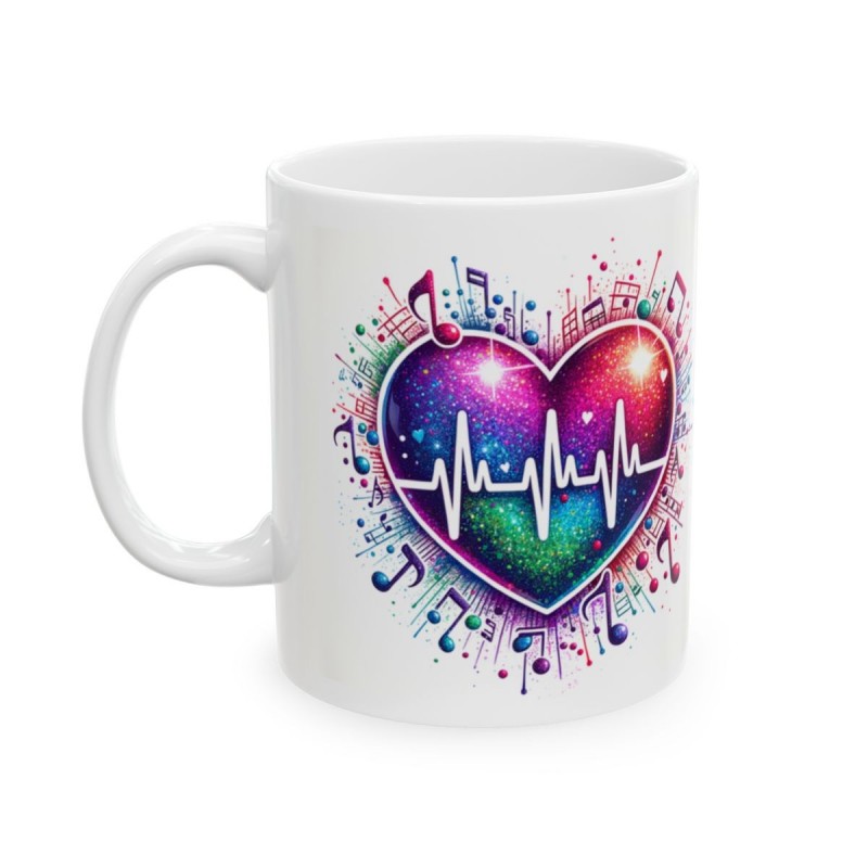 Mug Coeur note de musique - Idée cadeau - Tasse en céramique originale