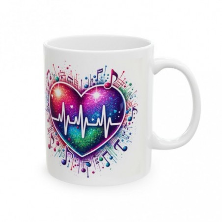 Mug Coeur note de musique - Idée cadeau - Tasse en céramique originale