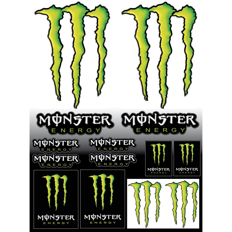 4 Stickers- Autocollants Monster Energy Géant - Art Déco Stickers
