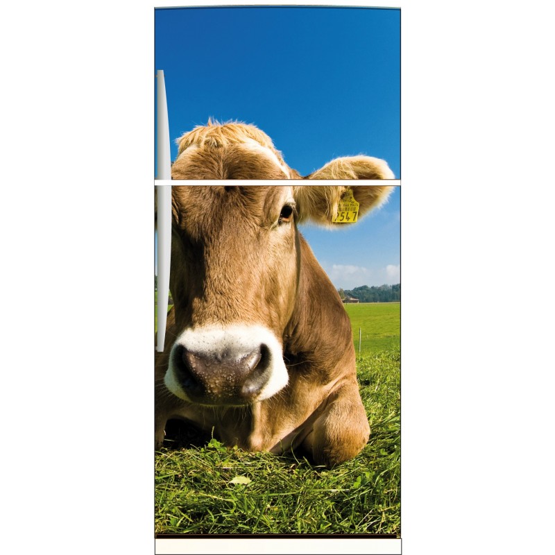 Sticker frigo électroménager déco cuisine Vache 70x170cm