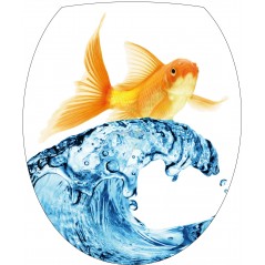 Sticker WC, sticker pour abattant de WC Poisson vague